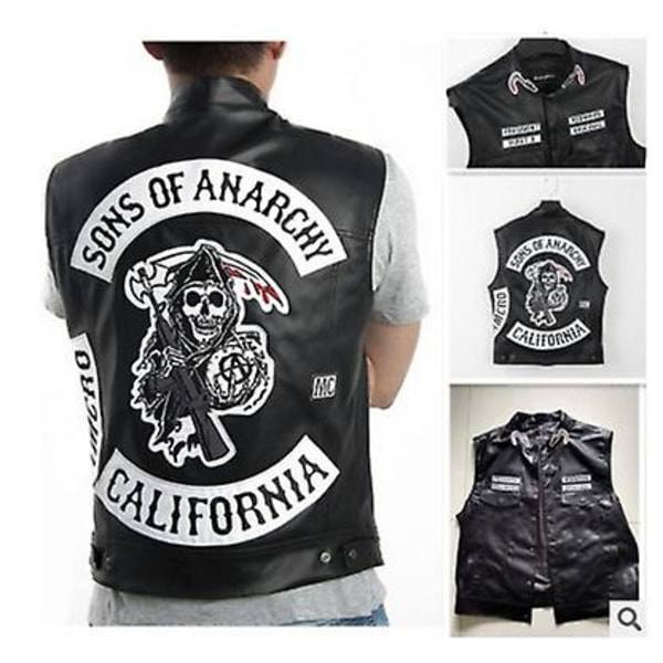 Sons of Anarchy Huppari TV SoA Cosplay Kostyymi Miesten Vetoketjullinen Takki Nahkatakki Rock Punk Hat Mayans MC Halloween Kostyymi Miehille Huppari Harmaa L Hoodie gray L