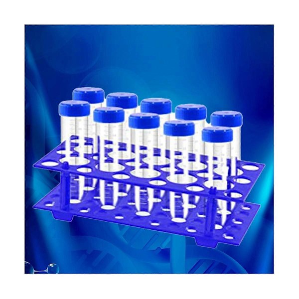 CASA 27 stk. 50 ml koniske sentrifugerør og 28 brønners sentrifugerørholder sett, avtakbar plaststativ