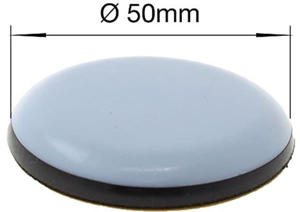 PTFE møbelglidere til borde og stole - selvklæbende - 50mm - sæt med 16