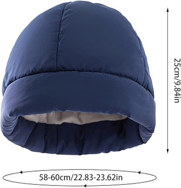 Vinterlue i fleecefôret stretchpolyester, termisk hodeskallelue for voksne, sykling, utendørsaktiviteter, blå 58-60 cm blue