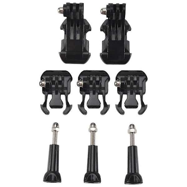 Åtta-i-ett Tilbehørssett for Gopro, Clip Basic, J-Hook Spennefeste, Skrue
