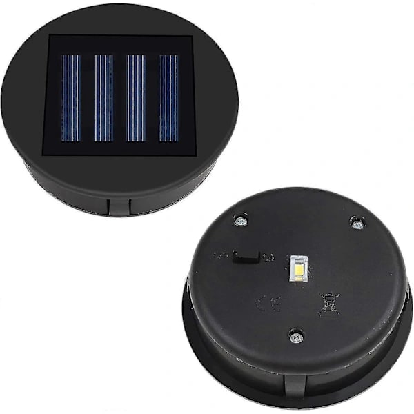 [CA] Erstatningssolcellelampe med LED-lampe, 2-pakning erstatningssolcelledeksler, panel med LED-solcellelampe