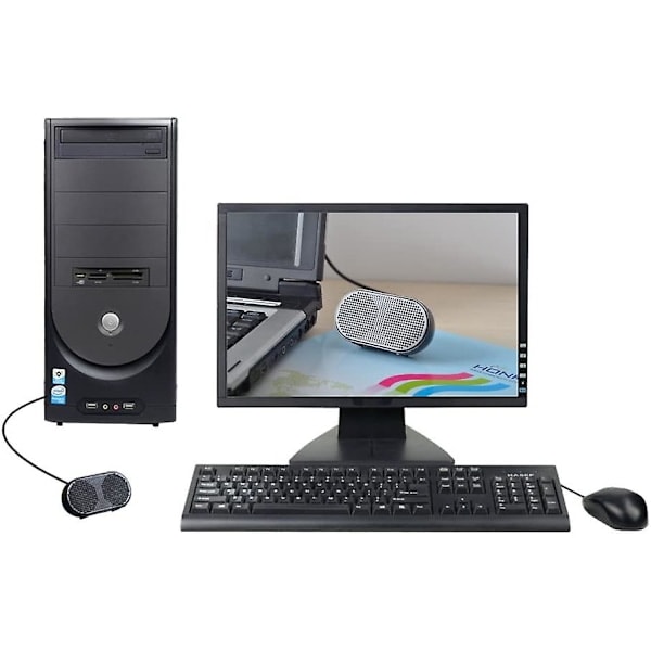 USB Mini Högtalare Datorhögtalare Drivna Stereo Multimedia Högtalare för Laptop PC (Svart)