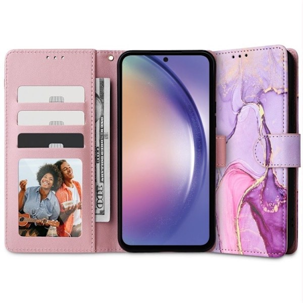 Tech-Protect Galaxy A15 4G/5G Lommebokveske Marmor - Rosa 90