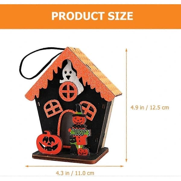 Halloween Gresskarhus Ornament 2 Deler LED-lys