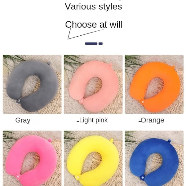 Första set lila memory foam nackkudde, U-formad kudde för bil