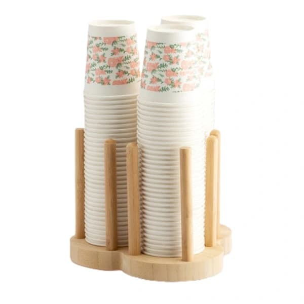 Engangskoppstativ Hylle Vann Tekopper Tre Dispenser med Lengre Pinne Koppdisplay Stativ Organizer 1