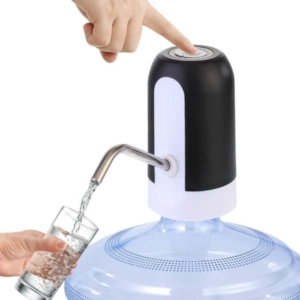 Automatic Water Dispenser - USB Rechargeable Pump - Compatible with 2-5 Gallon - Portable - Black