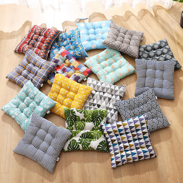 Sæt med 6 Stolehynder 40 x 40, Dekorative Puder Stolehynde Havehynder, Polyester