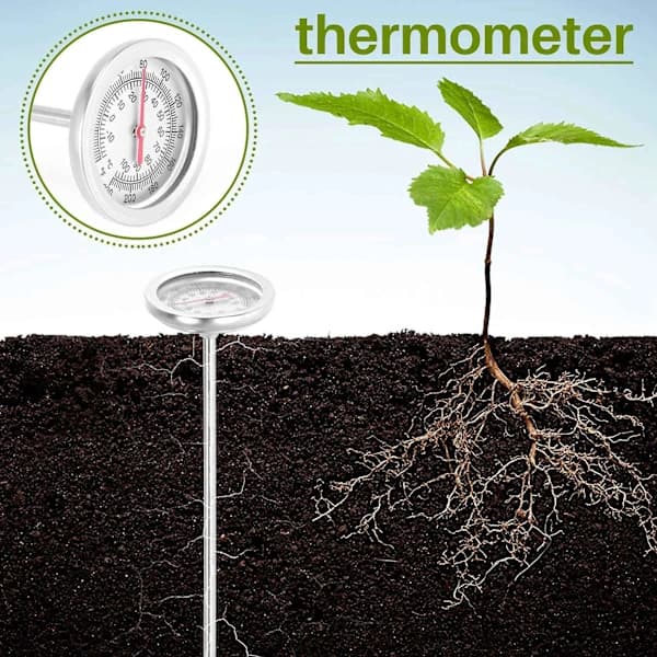 Compost Soil Thermometer 50 cm Long Stainless Steel