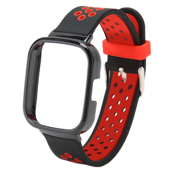 2 i 1 klockarmband för Redmi Watch 3 Snabbkoppling Mjukt silikon Svettbeständigt Smartwatch armband Svart Röd