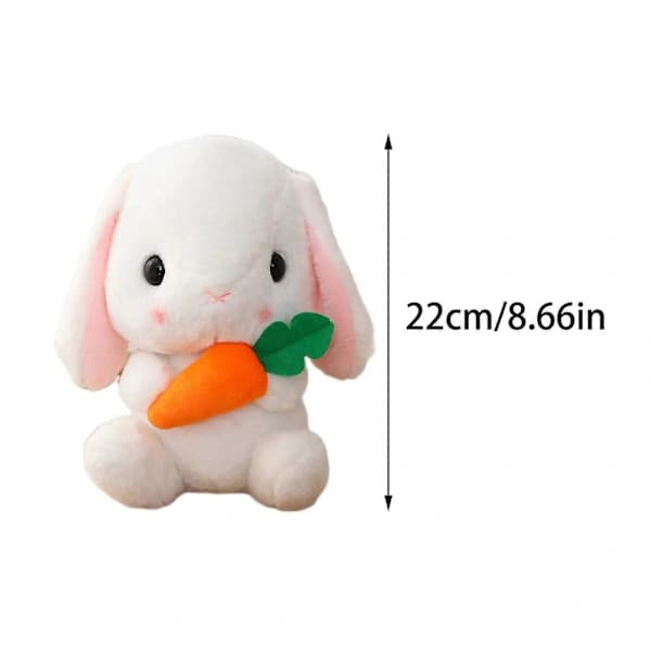 Sitting Lop-Eared Rabbit Soft Toy, Carrot Holding Plush Bunny