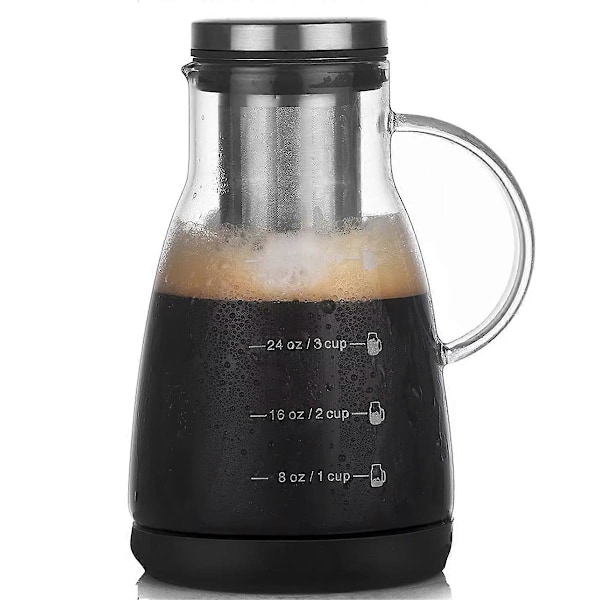 CASA 960ml Dubbelanvändningsbryggare för kallbryggt kaffe & te, Espresso Isdropps Glasbehållare med Filter, Glasbehållare för Hemmabruk