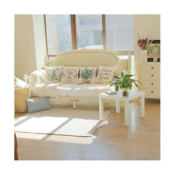 CASA Vår Putetrekk 45x45 cm 4 Putetrekk i Bondestil Vårdekorasjoner Eukalyptusblader Hjemmedekor