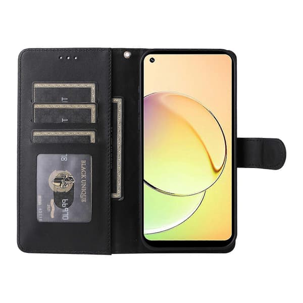 Læder Flip Cover til Realme 10 4G Sort Black