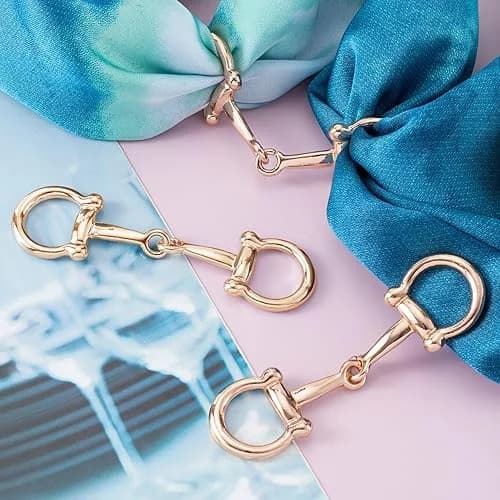 Silketørklæde Ring Clip Hestebids Kæde Sjalholder Spænde til Kvinder Guld