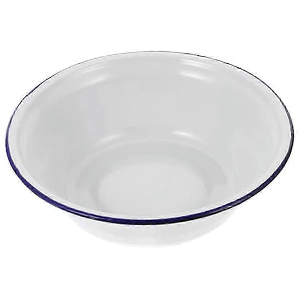 Retro Emalj Blandskål Kök Soppa Sallad Serveringsskål - Vit