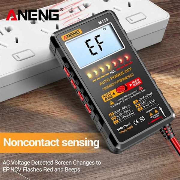 CASA M119 Portabel Digital Multimeter 6000 Räknare Multimetro Avometer Transistor Kondensator Testare