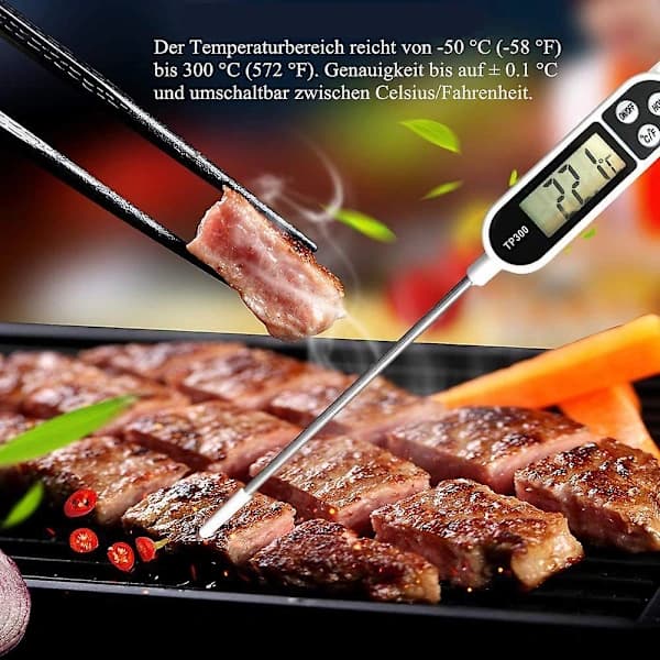 Termometer Kök Universal Hushållstermometer Digital Matlagningstermometer Kökstermometer Kötttermometer, Läser 50c- 300c, c/f Omkopplingsbar