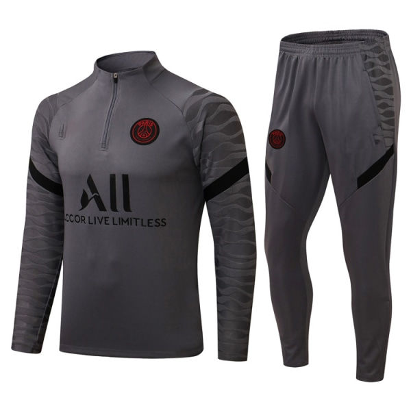 Paris, Atletico Madrid, Inter Milan, Liverpool, Marseille Brasilien Långärmad tröja, träningsdräkt för vuxna och barn, set svart black fourteen（ca） black fourteen