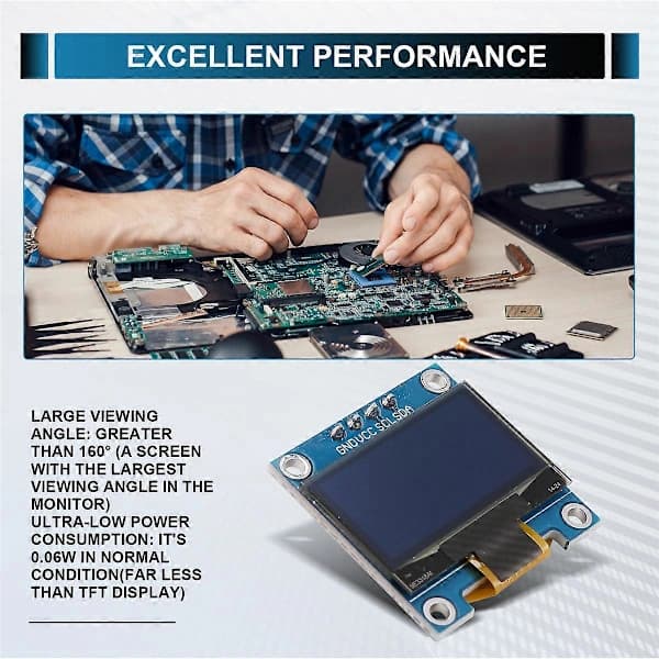 0,96 tum IIC I2C Seriell GND 128X64 OLED LCD LED Display Modul SSD1306 för Arduino Kit