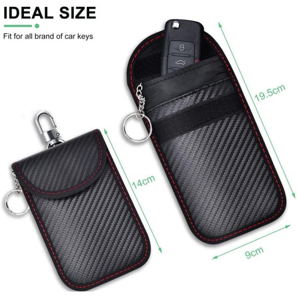 2-pack Anti-RFID Bilnyckelskydd Signalblockerande Faraday-påse Ba