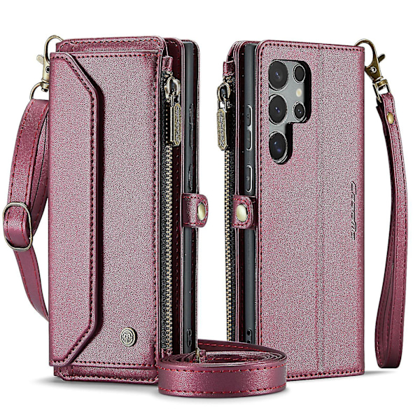 Crossbody pungetui til Samsung Galaxy S24 Ultra, magnetisk Red