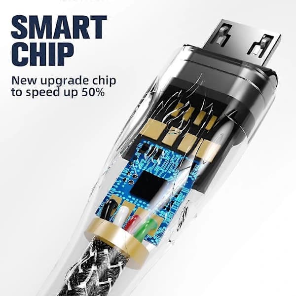 FONKEN Magnetisk Kabel 5A Micro-USB Kabel Supersnabb Laddning