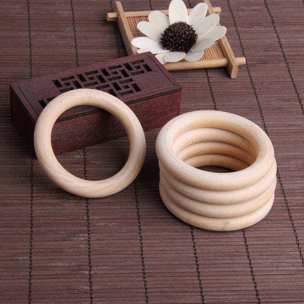 CASA 5 stk/sett 70 mm Baby Tre Båndringer Halskjede Armbånd DIY Håndverk Smykker Lage Trering Naturlig