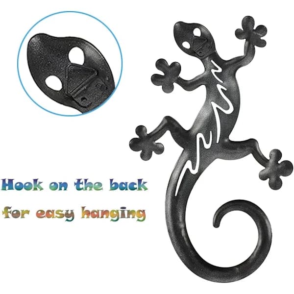 3-pack metall gecko väggkonst inomhus utomhus dekoration hem sovrum