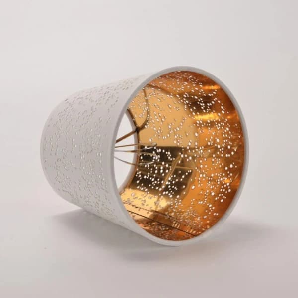 Tyg Lampskärm Clip Bulb-Lampskärm VIT vit