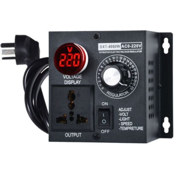 AC 220V 4000W Kompakt Kontroller Variabel Spänning Hastighet Portabel Temperatur Ljus Spänning Justerbar Dimmer.ca