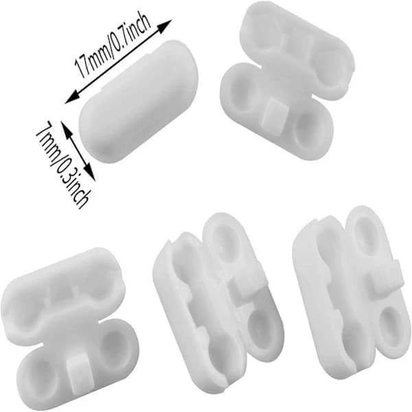 Pärlkedjelänkar för rullgardiner, 10 m, vit, 5-pack