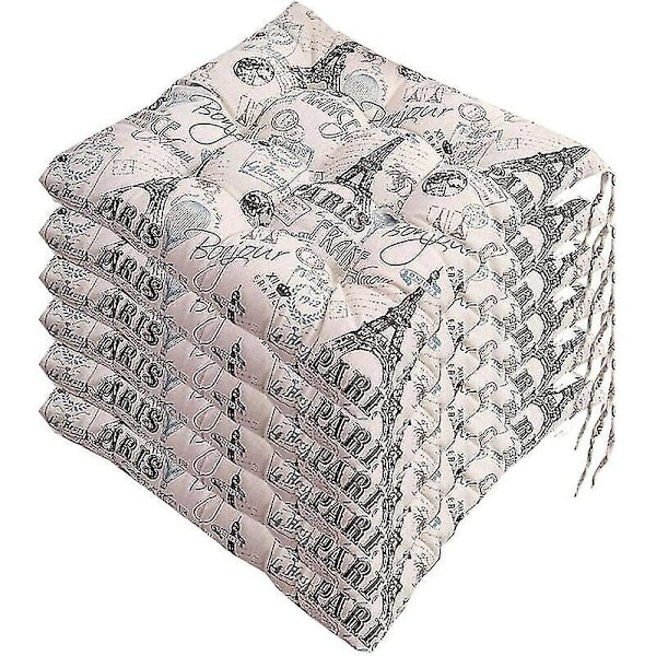 Sett med 6 Stoltrekk 40 x 40, Dekorative Puter Stolpute Hageputer, Polyester