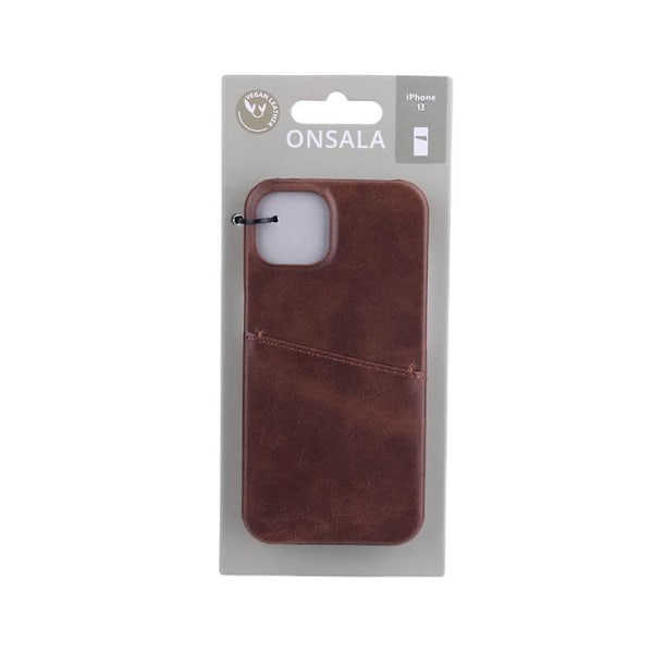 Onsala Mobilcover med Kortlomme til iPhone 13 - Brun Brown Brun