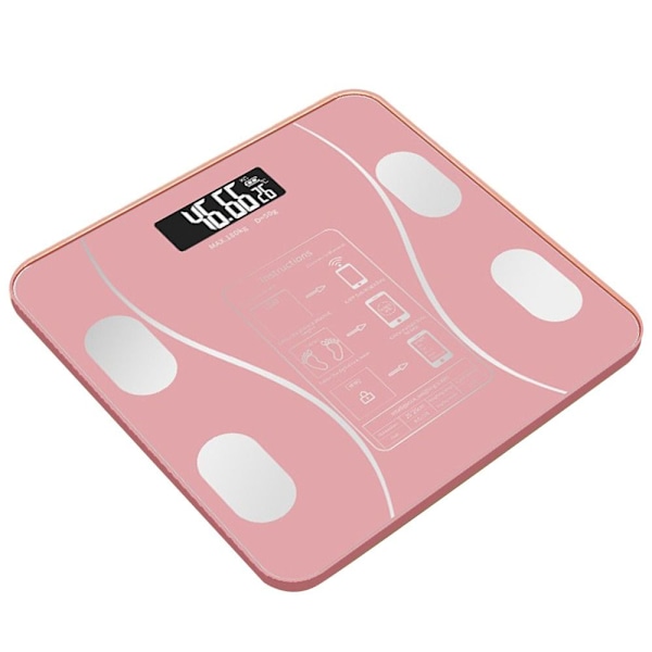 Digital badrumsvåg Kroppsfett BMI-monitor ROSA Pink