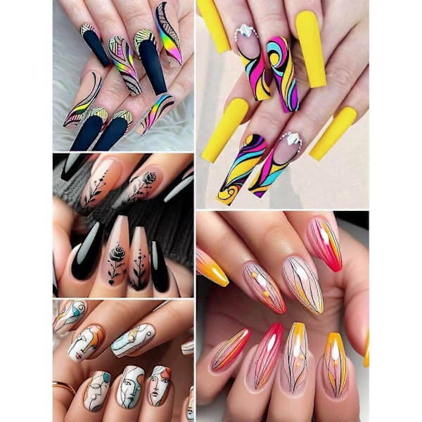 12 st Nagelkonst Pennmarkörset 0,5 mm Fin Spets för Exakt Graffitiritning
