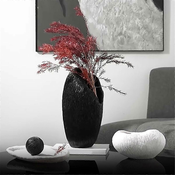 CASA Modern Hartsbehållare i Resin Koralltexturbricka Fat Blomvas Oregelbundet Korallmönster Heminredning Han