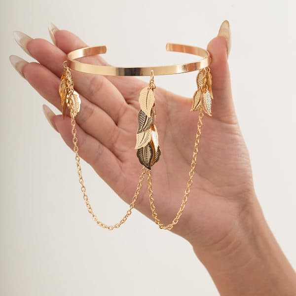 Boho Arm Armbånd med Utformet Bladdesign Arm Smykker