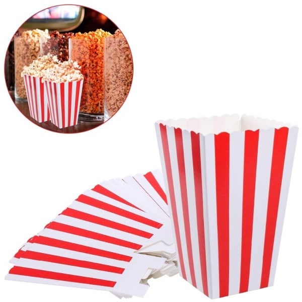 12 stk godteriposer festposer sett popcornbokser popcornposer