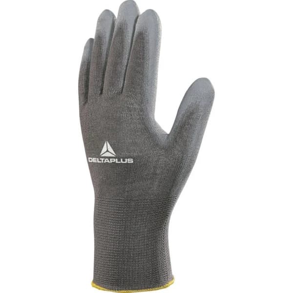 [CA] Strikkede polyester silikonfrie smussavvisende arbeidshansker for fint arbeid (Grå 7/S)