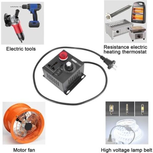 AC 220V 4000W Kompakt Kontroller Variabel Spänning Hastighet Portabel Temperatur Ljus Spänning Justerbar Dimmer.ca