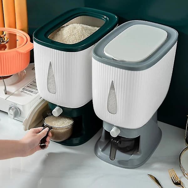 [CA] 10 kg Automatisk Risdispenser med Skylleskål Smart Risdispenser Risoppbevaring Risbeholder Husholdning