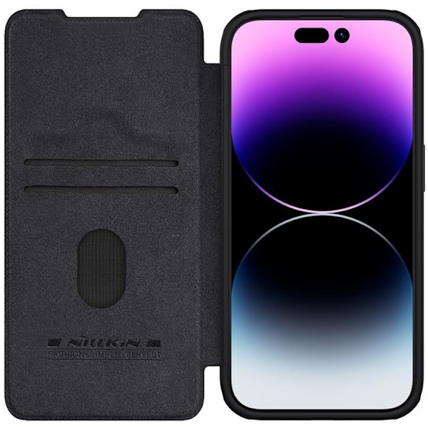 Nillkin iPhone 15 Pro Plånboksfodral Qin Pro Läder - Svart 75