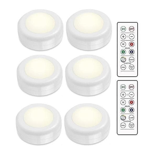 6 LED-spotter med 2 fjernkontroller