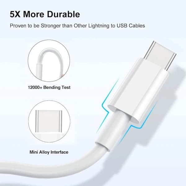 2025 Seneste Model Billader til iPhone 16 15 Pro USB A til USB C Kabel til Carplay Kabel, Oplader Opladningsledning Type C til iPhone 15