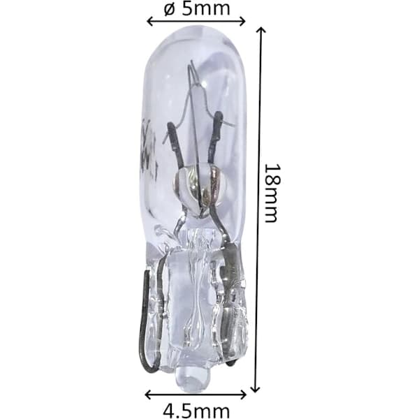 10-pack T5 12V 1.2W instrumentbrädelampor
