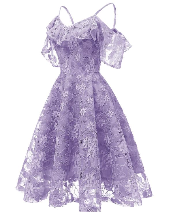 Formel kjole til kvinder, bryllupsfest, blondekjole LILLA-1 XL PURPLE-1 XL