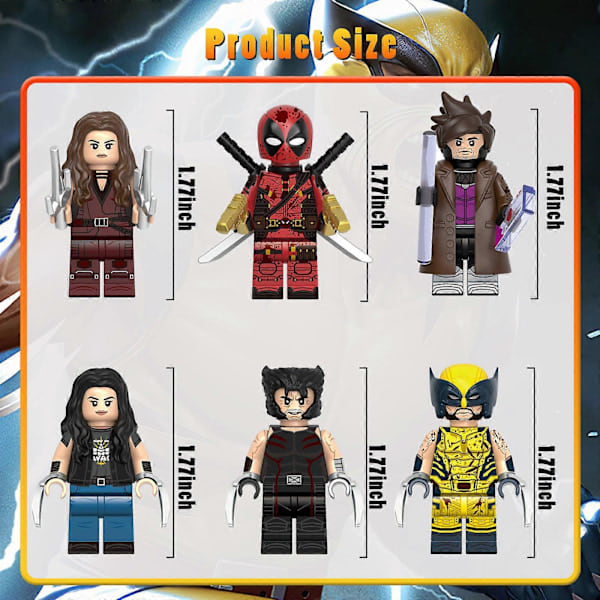 12 stk. Samlerfigurer af Superhelte Deadpool Minifigurer Wolverine Gambit Actionfigurer gg Bricks Legetøj
