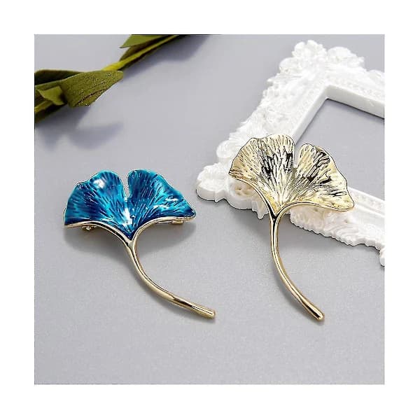 Retro Ginkgoblad Brosjer For Kvinner Bryllup Blomst Brosjer Nål Fash Bijouterie B